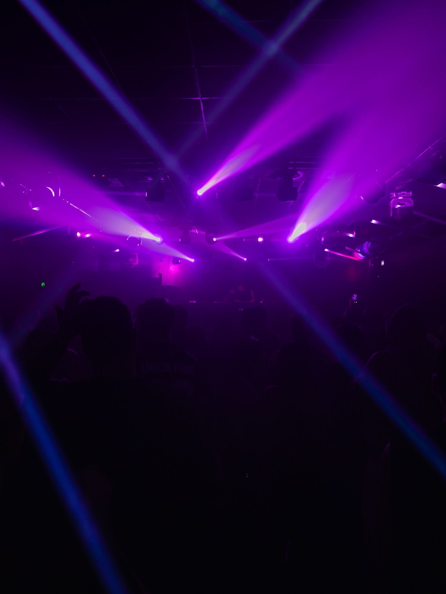 Crowd and stage lights at a live show